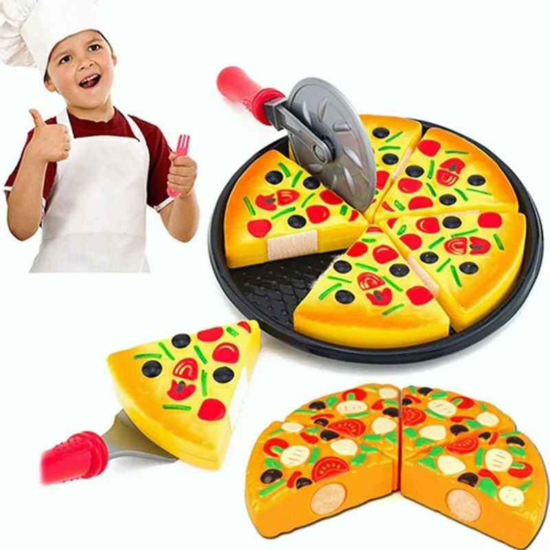 

6 Pcs Small Pizza Toy Child Kitchen Simulation Pizza Party Fast Food Play Food Toy for Kids Simulation Kitchen Toy