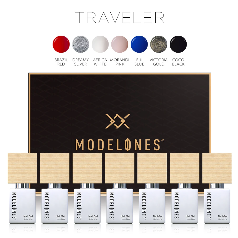 Modelones 7 шт./лот набор гель лаков для ногтей серии Traveler УФ отмачиваемый Блестящий