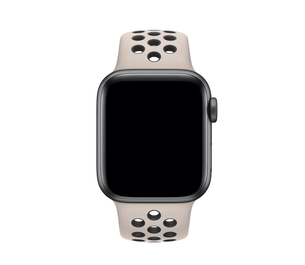 Sand Black Спортивный силиконовый ремешок для Apple Watch, ремешок для часов Nike, 44 мм, 40 мм, 42 мм, 38 мм, два цвета, сменный ремешок для часов iWatch, серия 5, 4, 3, 2, 1 - Цвет ремешка: Sand Black