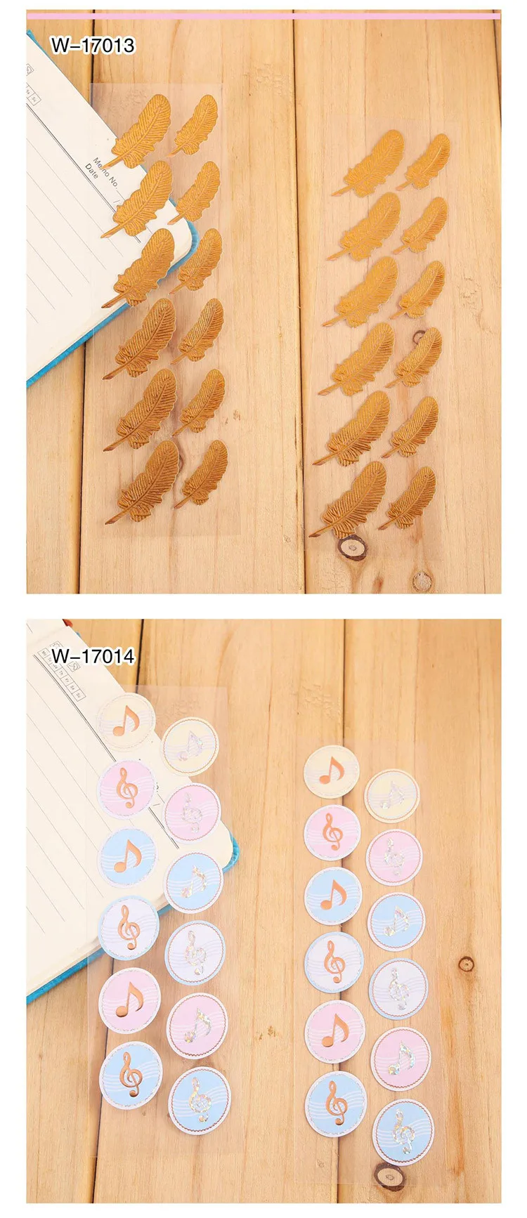 2 set Decorative Vintage Journal Diary Gold Paper Flower Plant Stickers Scrapbooking Flakes Stationery