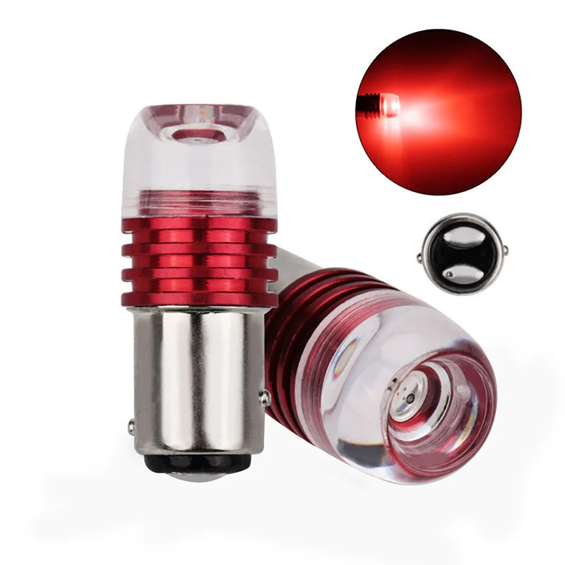 

2PCS Red Auto Turn Signal Lamp Bulb 1157 BAY15D P21/5W Strobe Flashing LED Projector Bulbs For Car Tail Brake Lights