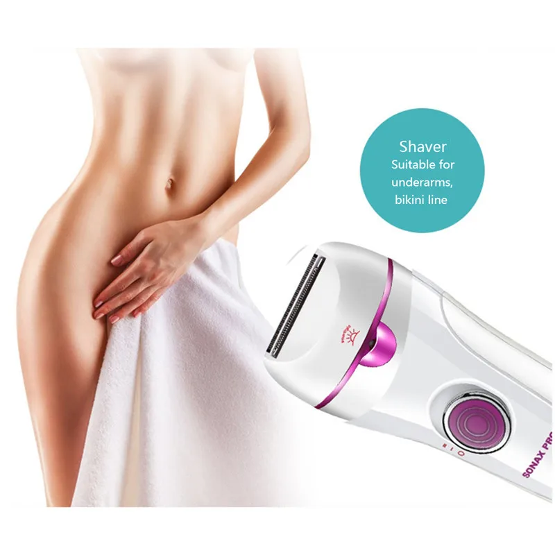 Women Epilator 3 In 1 Lady Shaver Painless USB Charge For Total Face And Body Hair Eyebrow Trimmer