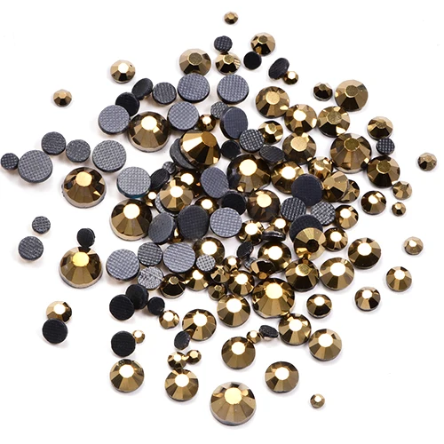 Mine Gold 1000 шт Разноцветные стразы DMC горячей фиксации с плоским основанием DMC горячей фиксации стразы DMC украшения для одежды E7082 - Цвет: Mine Gold