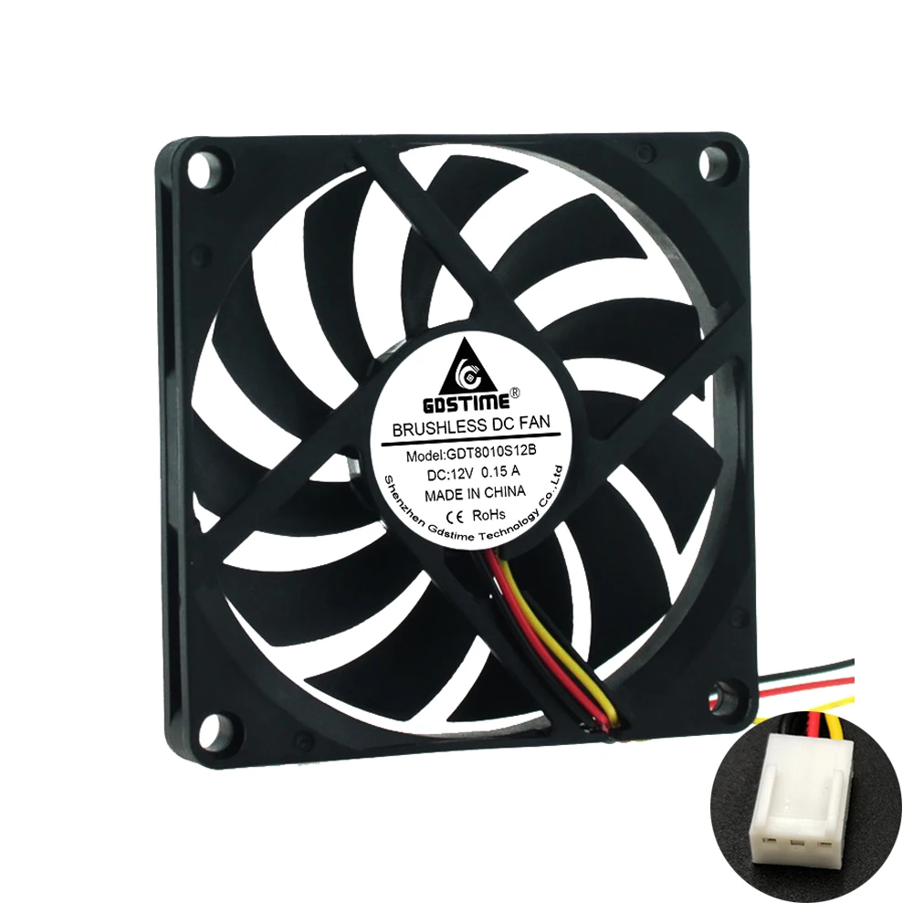 12V 2510 3Pin 8010 вентилятор 5 в 12 В 24 в 80X80X10 мм бесщеточный кулер вентилятор компьютер cpu система радиатор ПК блок питания USB Вентилятор охлаждения - Цвет: 12V 2510 3Pin