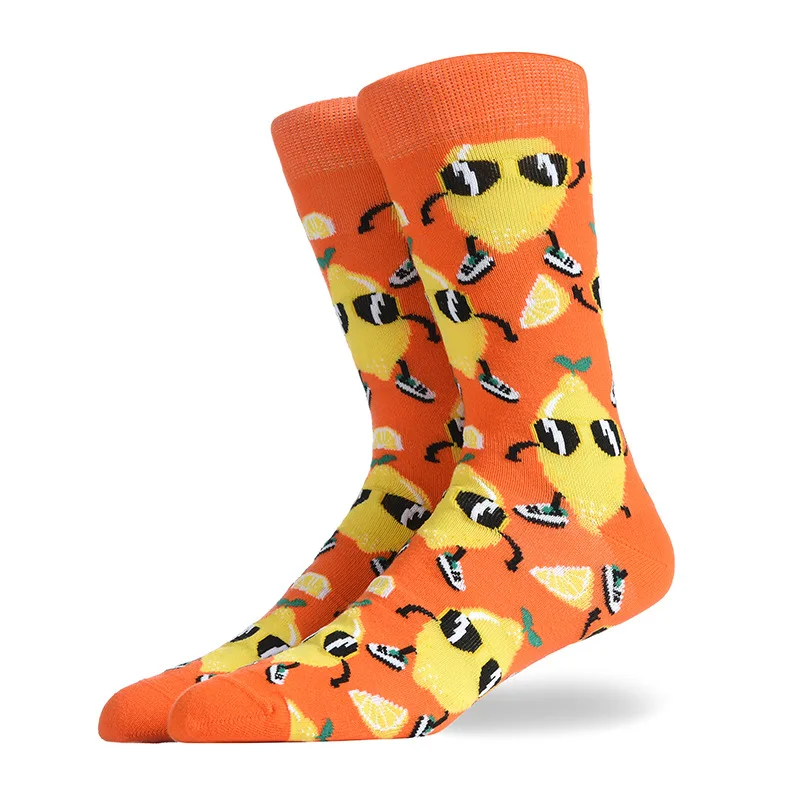 Four season Cotton Socks Men Hip Hop Skateboard Long Sock Casual Colorful Street Fashion Harajuku Man Food Pattern Funny Socks - Цвет: 6