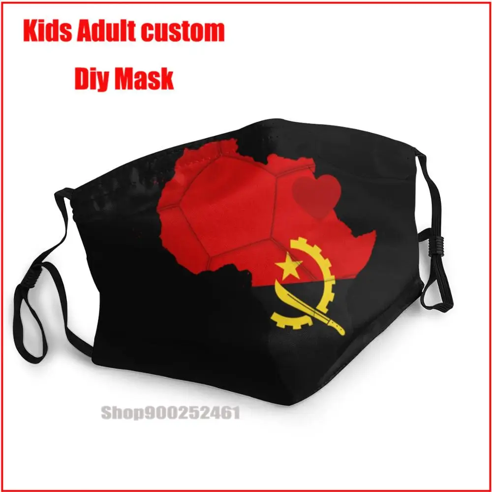 

Многоразовая маска для лица в африканском стиле с принтом сердца Анголы, смываемая маска