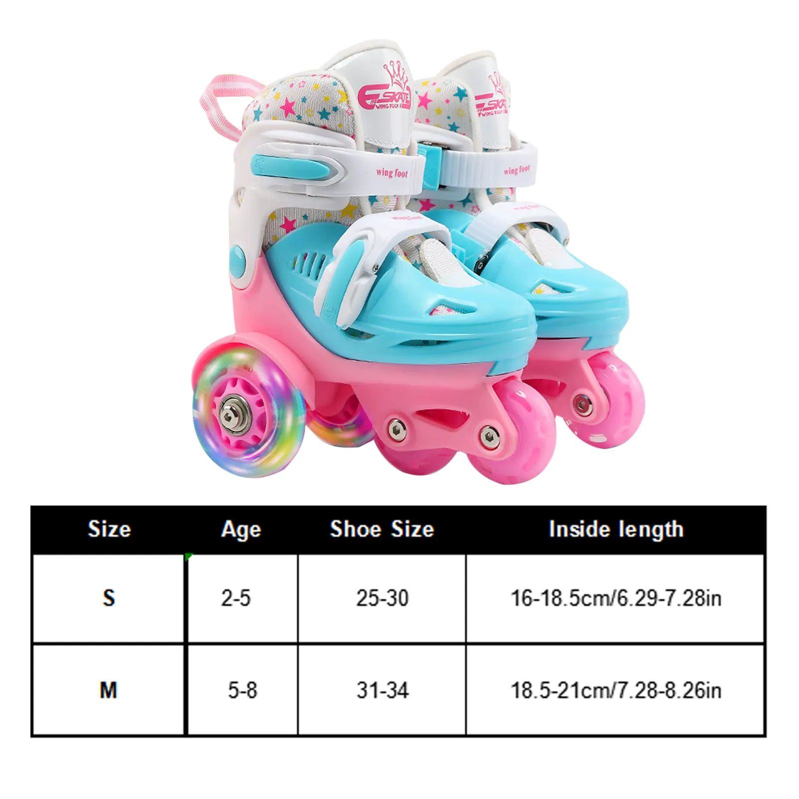 

Children Skates High Elastic PU Inline Skate For 2-8 Years Old Children's Skating Shoes Adjustable Size For Men Women
