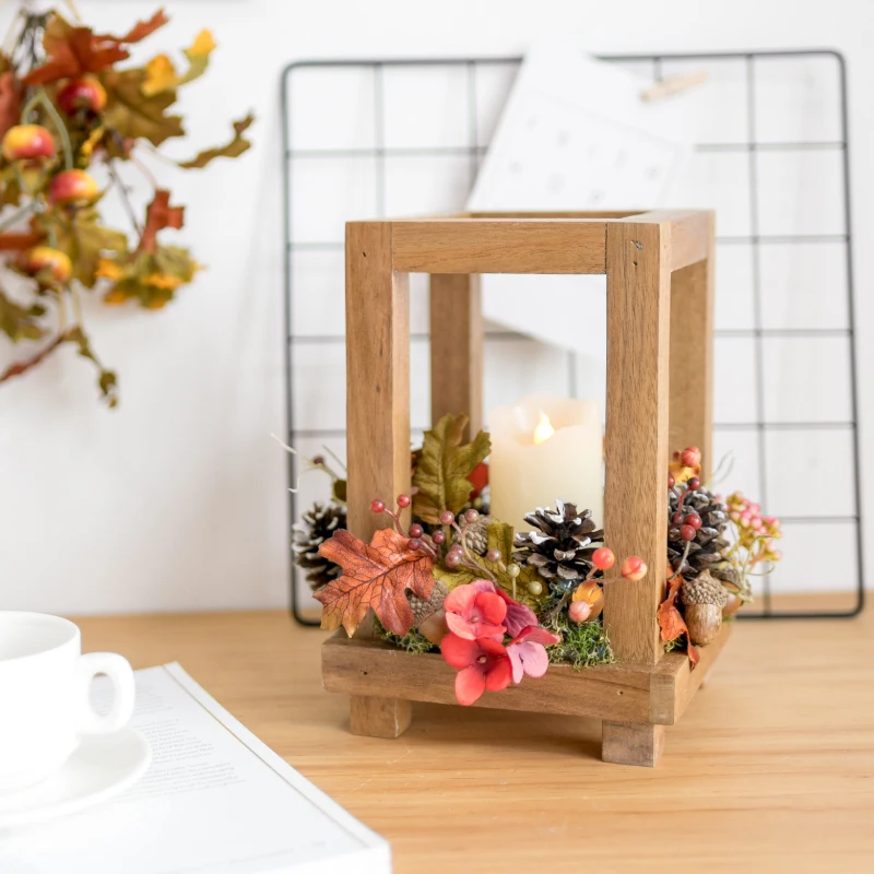 Деревенские подсвечники ярмарка садовый Деревянный светильник свечник для чая