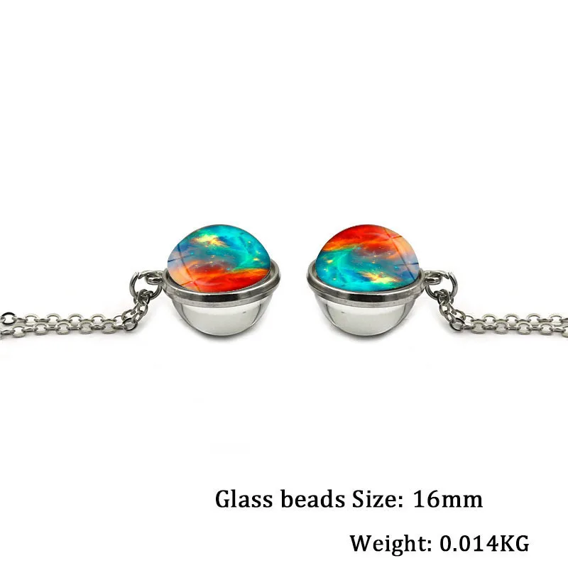 Новое двустороннее ожерелье с кулоном в виде туманности и галактики ювелирное