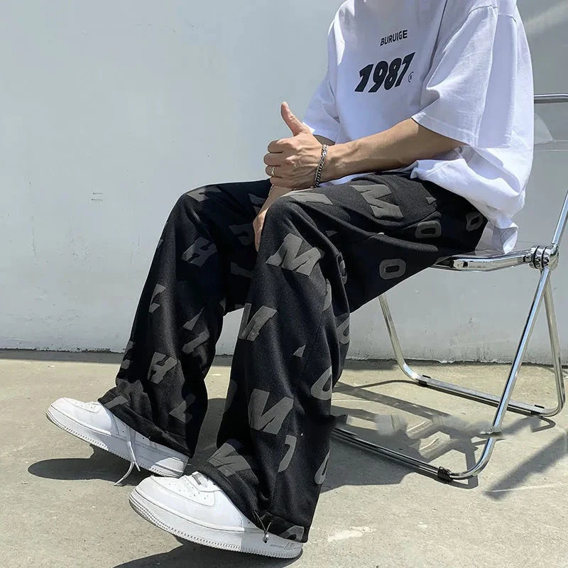 Повседневные широкие брюки для мужчин Свободные спортивные штаны Уличная одежда