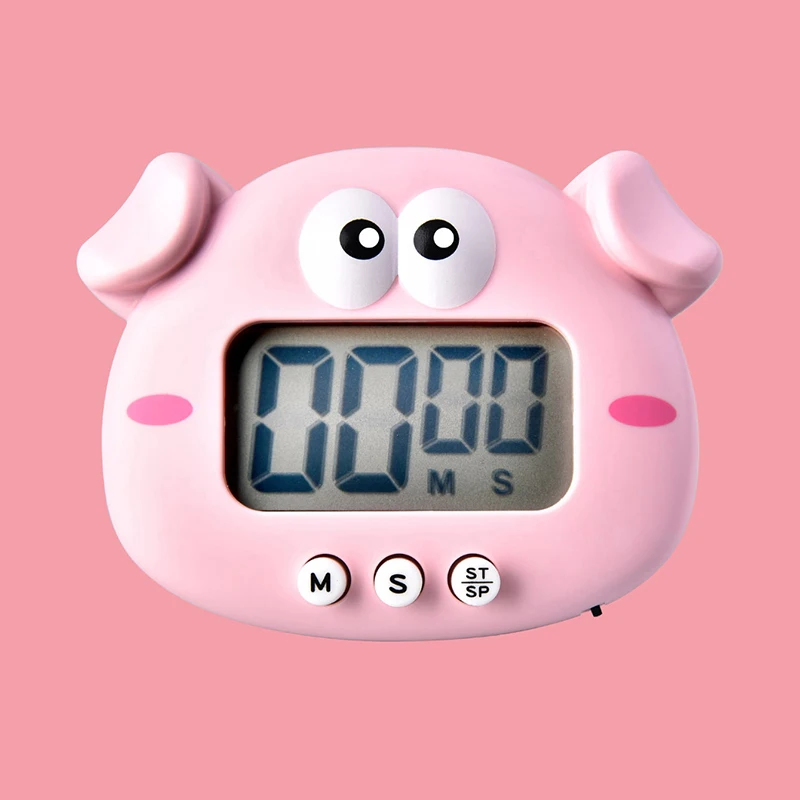 

Digital Cute Animal Piggy Shape Kitchen Rotating Timer For Cooking Shower Learning Alarm Clock Reminder Timer Tool
