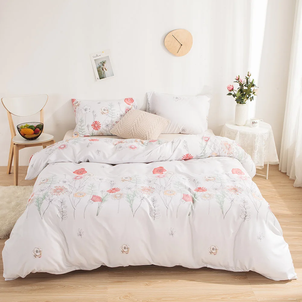Красочный цветочный Комплект постельного белья из 3 предметов пододеяльник