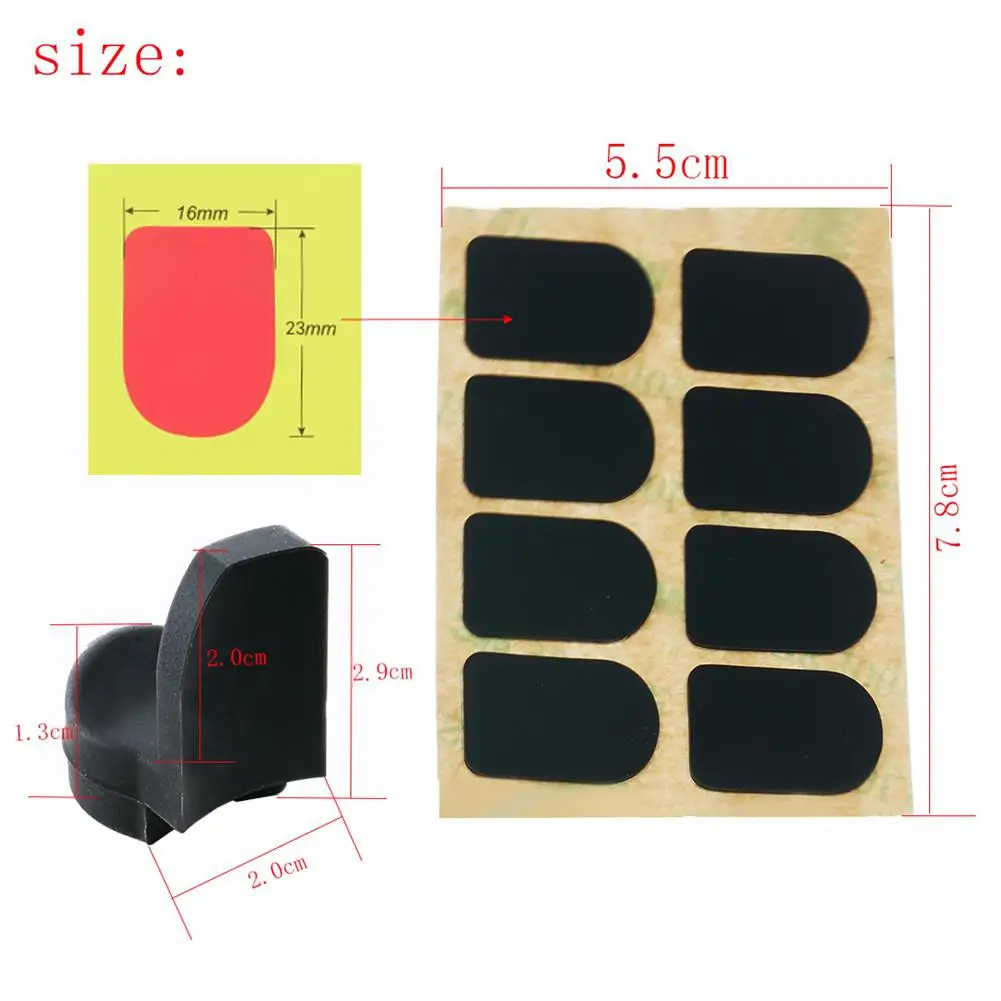 

8 Pcs/set 0.8mm Saxophone Universal Silicone Mouthpiece Pads+Thumb Cushion Black Woodwind Musical Instrument Accessories