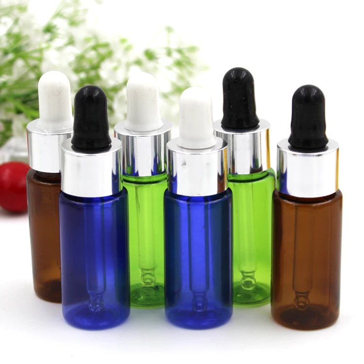 

20pcs/lot 10ml 15ml 20ml Empty PET Aluminum Dropper Oil Essential Bottle In Refillable Drop Liquid Pipette Bottles Wholesale