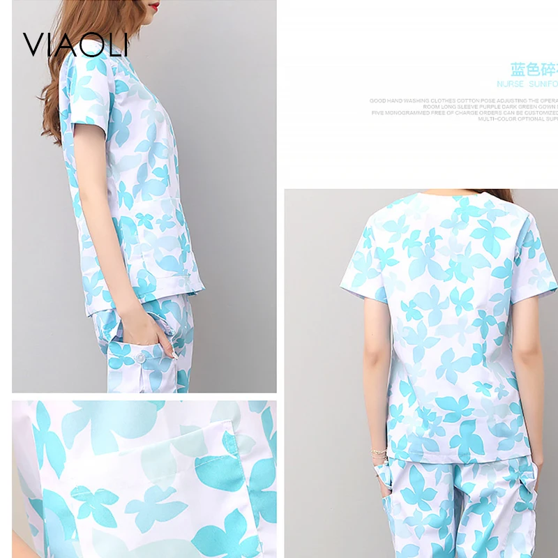 Viaoli, женская и Мужская медицинская форма, скрабы для кормления, одежда с коротким рукавом, пальто, одежда для доктора, кисть для рук, одежда с принтом