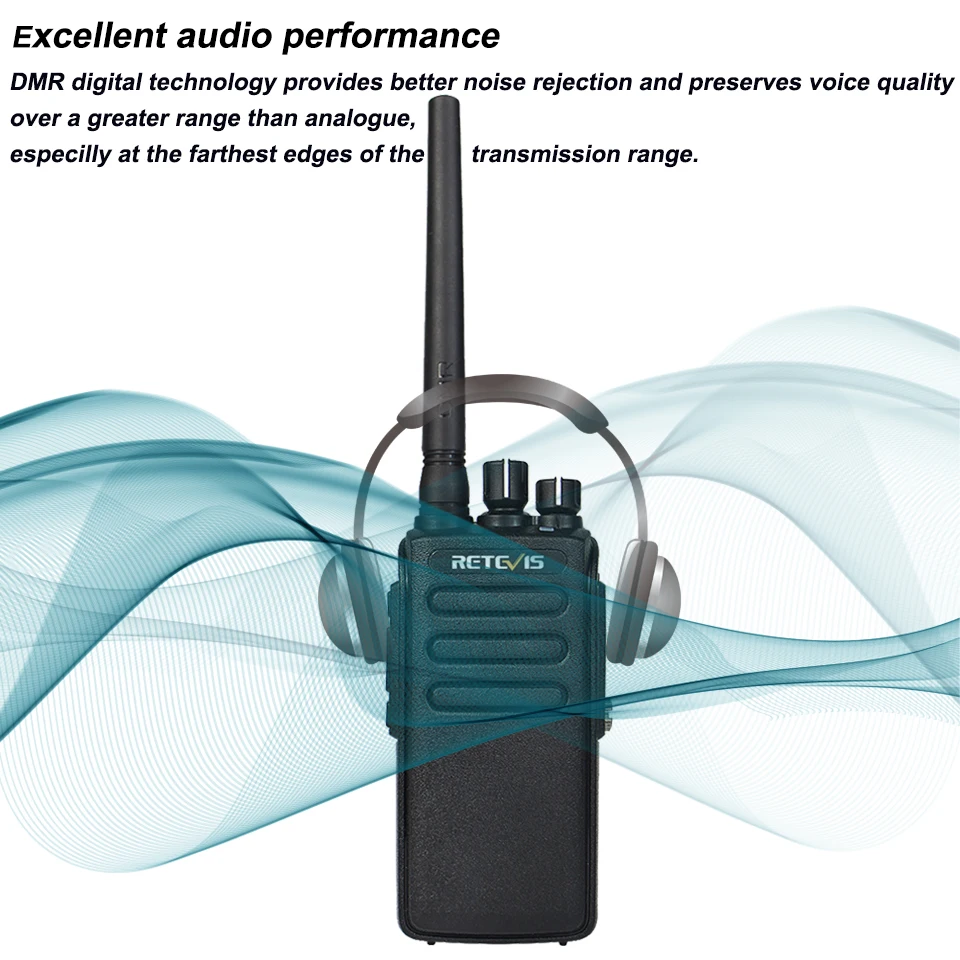 5 шт. DMR RETEVIS RT81 10 Вт IP67 Пыленепроницаемая Водонепроницаемая рация 32CH UHF шифрование