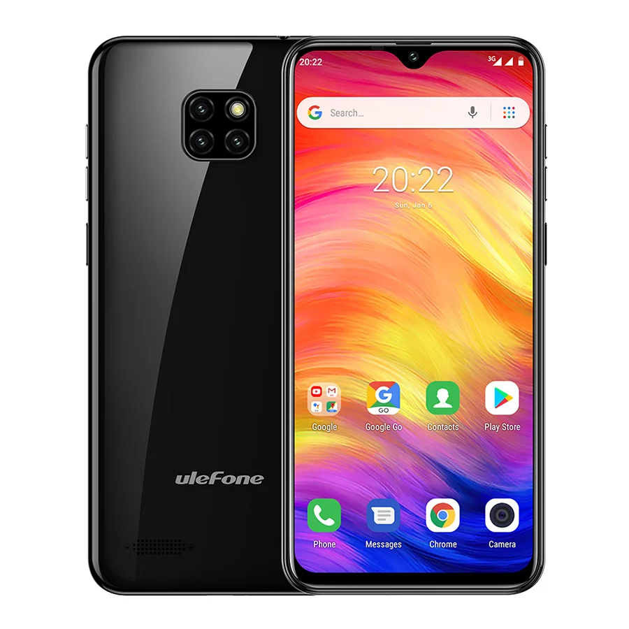 Ulefone Note 7 Android 9,0 6," экран капли воды смартфон 3500 мАч 19:9 четырехъядерный 1 ГБ ОЗУ 16 Гб ПЗУ WCDMA мобильный телефон