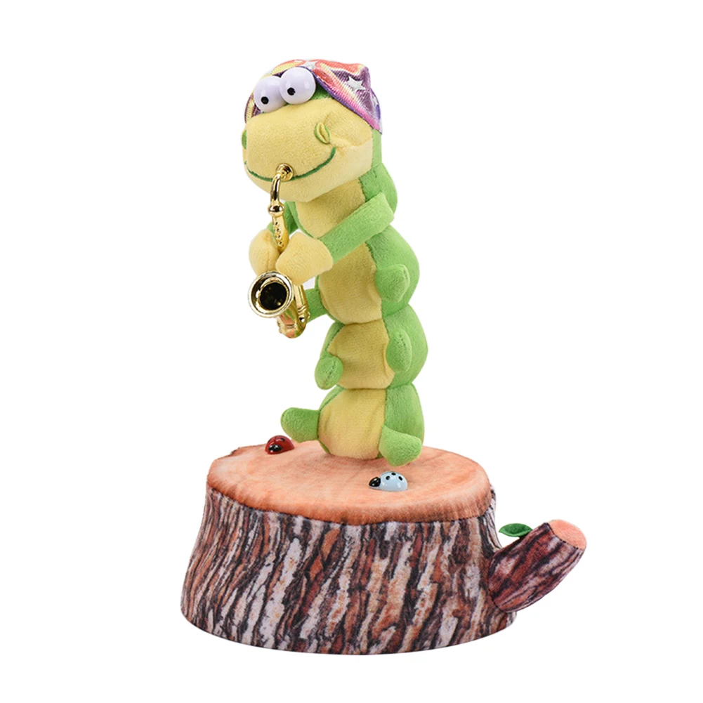 Забавная электрическая Очаровательная гусеница играющая в саксофон гитара