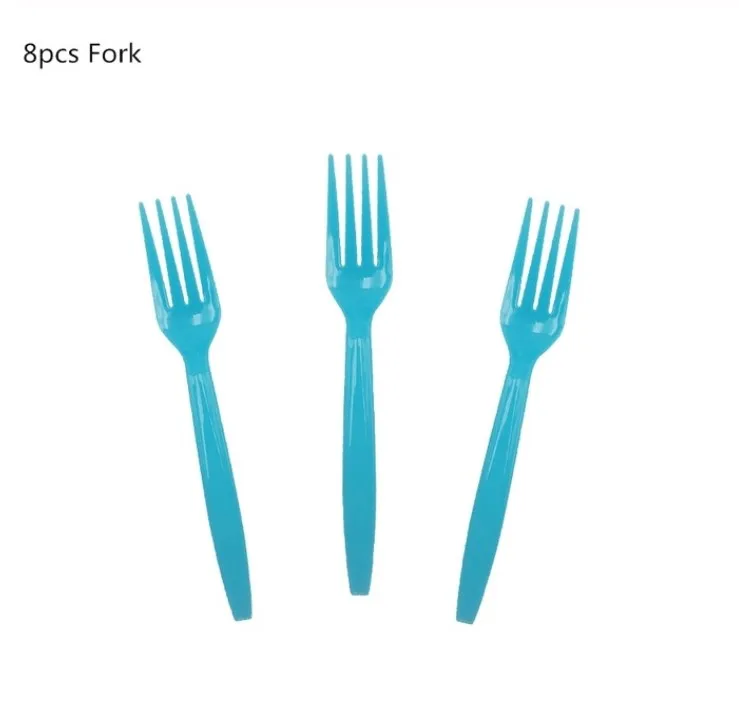 8pcs forks Вечерние товары, 1 шт., для детей, динозавр, милый динозавр, тема, украшение, головной убор для дня рождения, герой, шляпа с эластичной лентой - Цвет: 8pcs forks