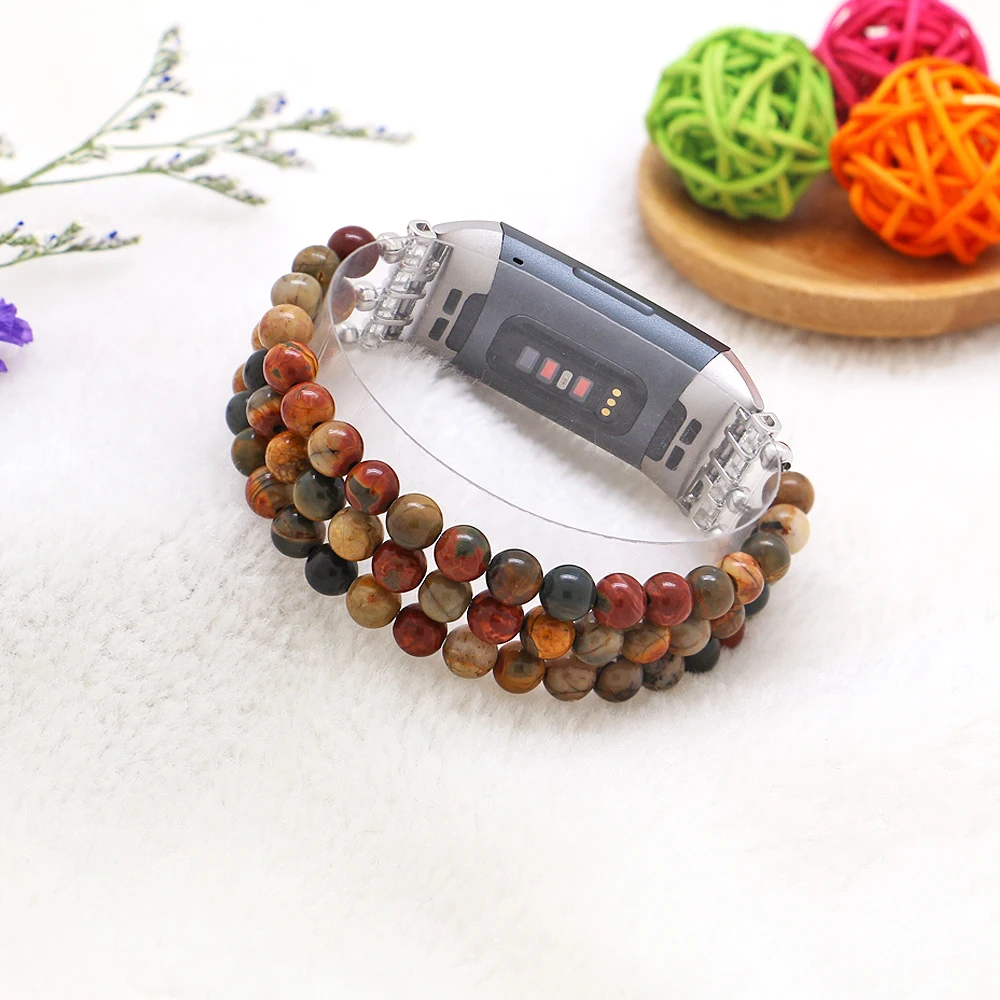 Ремешок для часов Lureen ручной работы Fitbit Charge эластичный ремешок смарт с камнем
