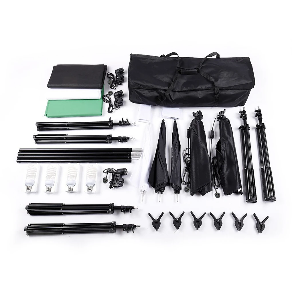 

Photo Studio LED Softbox Umbrella Lighting Kit Background Support Stand 4 Color Backdrop for Photography Video Shooting