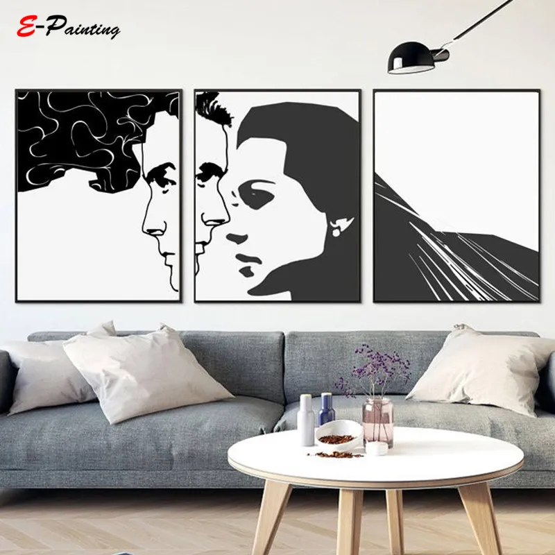 Modern Abstract Canvas Painting Black and White Simple Line Prints Gallery Wall Art Living Room Decoration Poster Home Decor | Дом и сад