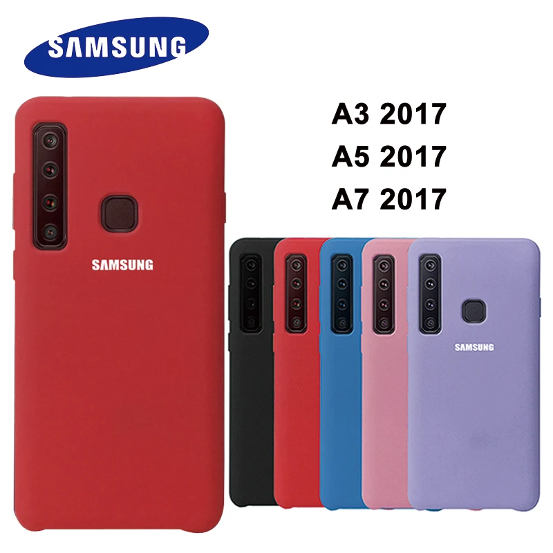 Чехол для SAMSUNG A7 A5 A3 2017 жидкий силиконовый мягкий на ощупь защитный чехол Samsung Galaxy