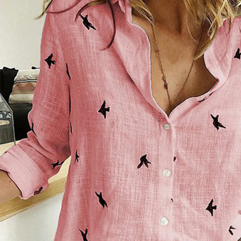 

Fashion Women Print Blouse Shirts Women's Casual Tops Female Clothes Lapel Long Sleeve Shirts Spring Autumn Ladies Blouse Shirts