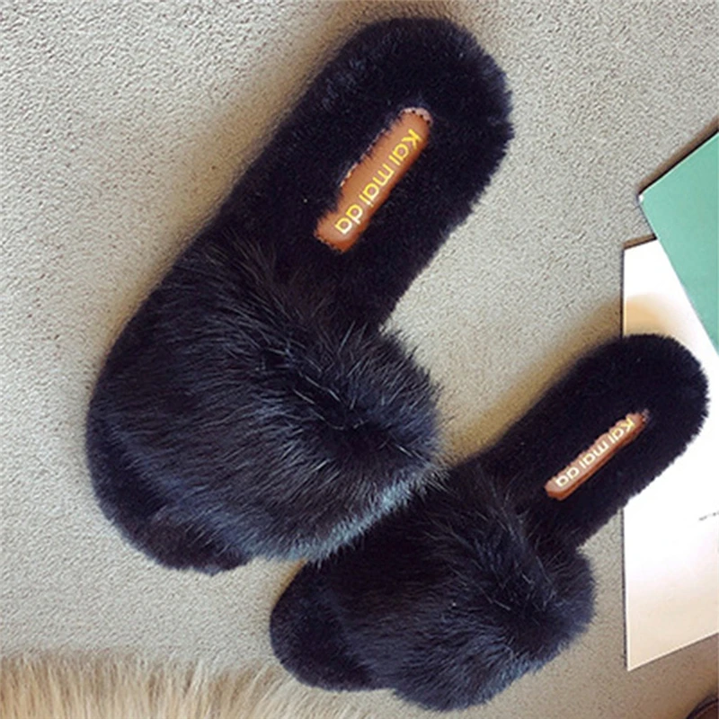 Женские теплые однотонные мягкие удобные плюшевые тапочки для пола в помещении