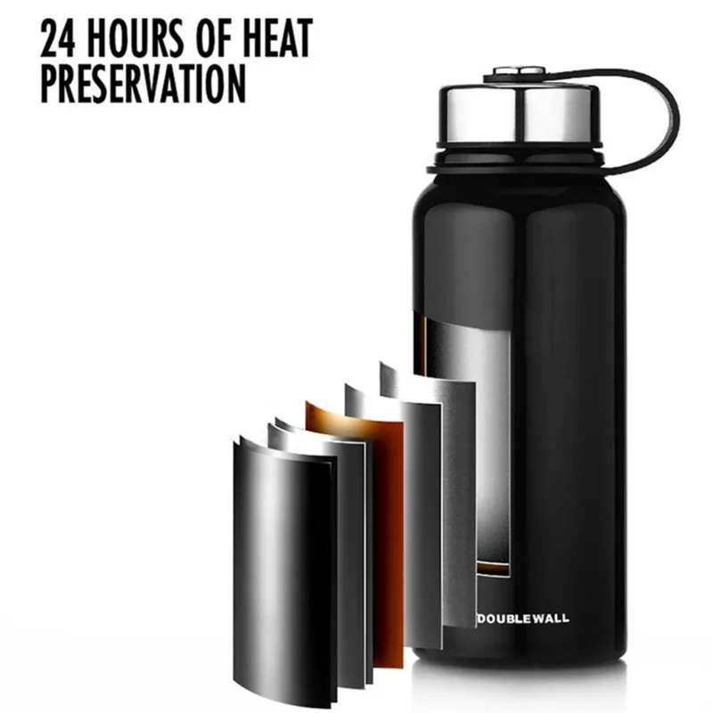С двойной стенкой Термальность чашки Портативный Вакуумная бутылка с водой
