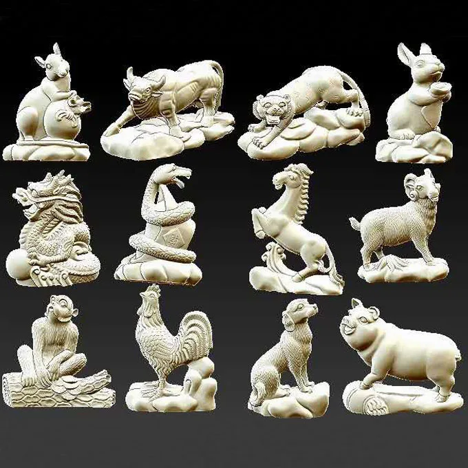 12 шт. 3D модель животного для ЧПУ резная фигурка скульптурная машина в формате
