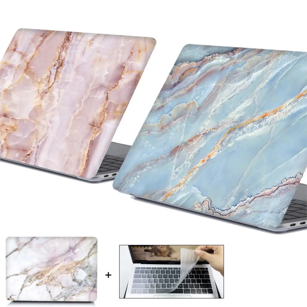 Чехол для ноутбука Macbook Touch ID Air 13 мраморный чехол m1 Pro 12 16 15 11 дюймов 2020 | Компьютеры