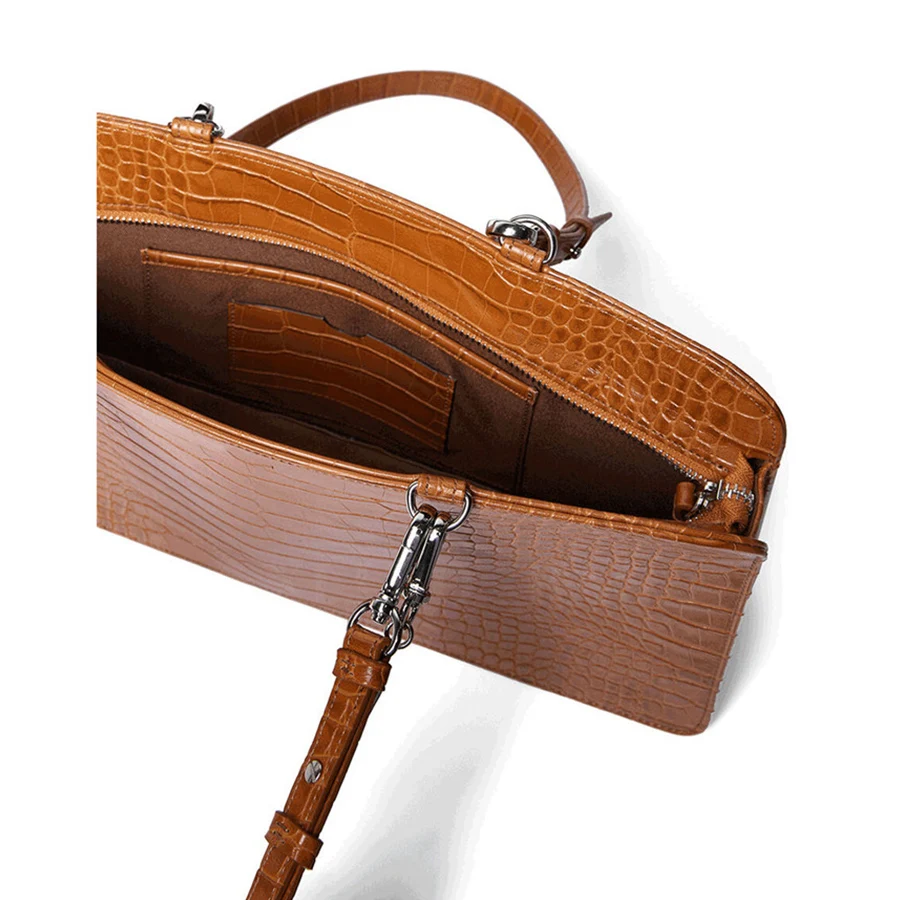 

Vintage Rectangle Underarm Bag Crocodile Pattern Leather Luxury Brand Handbag Chain Shoulder Bags For Women 2021 Torebki Damskie