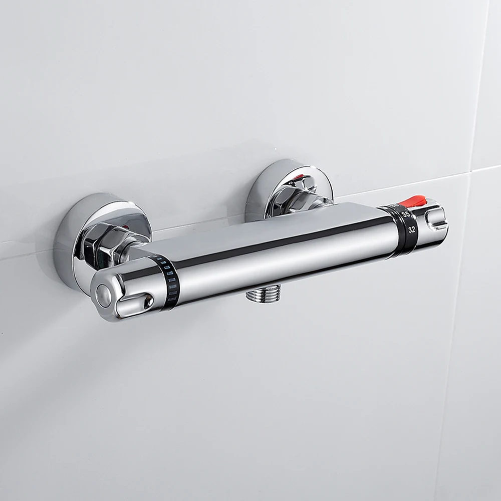

Термостатический регулирующий клапан для ванной комнаты, 1 шт., нижний смеситель для настенного крепления, смеситель горячей и холодной вод...