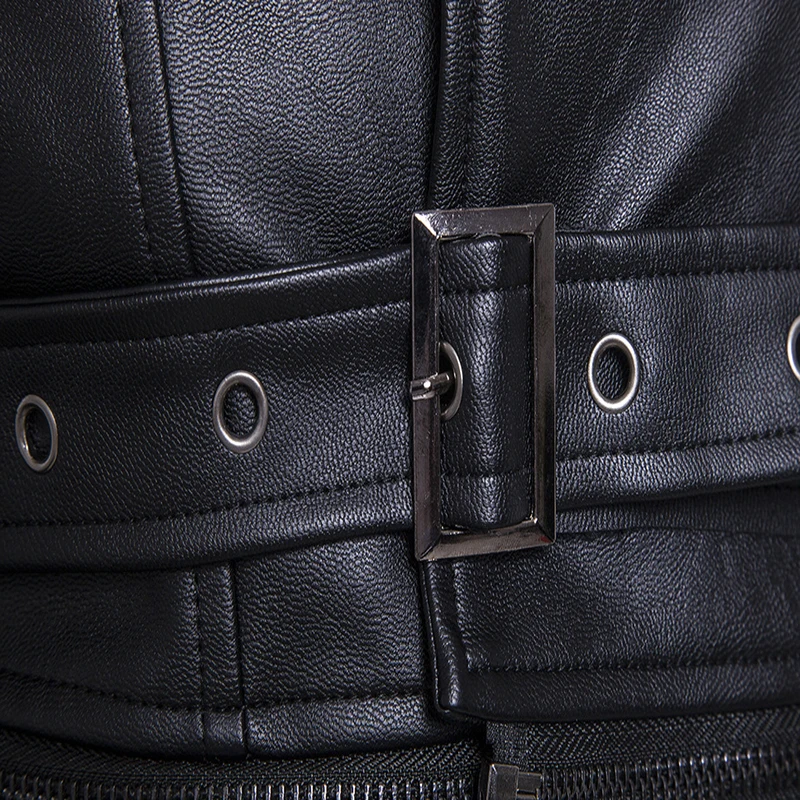 

2020 Men Leather Jackets Coats Fashion Motorcycle Leather Jacket Big Size 5XL Black Jaket Biker Jacket Men Winter Coat Plus Size