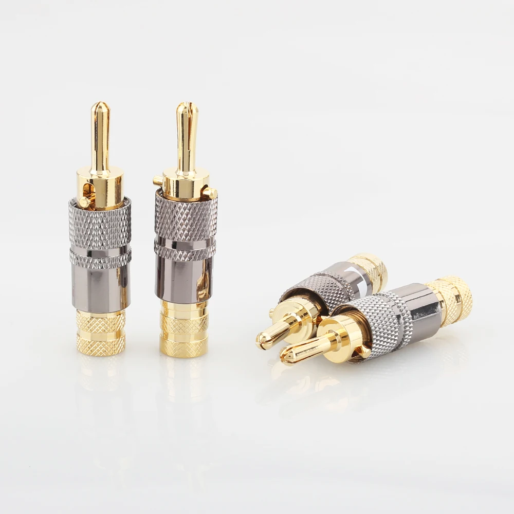 8pcslot Блокировка банан разъем динамик усилителя для DIY спикер кабель|connectors for