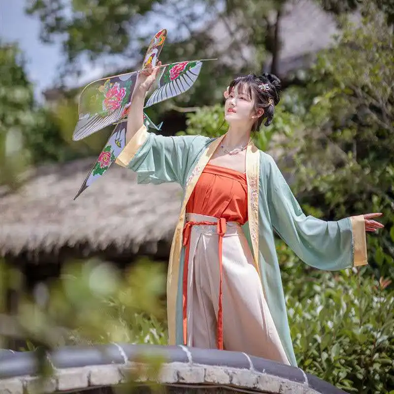 Китайский Стиль Hanfu женская элегантная одежда Древняя китайская империи Сун