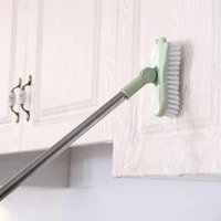 qdrr 1pcs telescopic bathroom long handle hard bristle brush scrub toilet bathtub brush tile floor cleaning brush