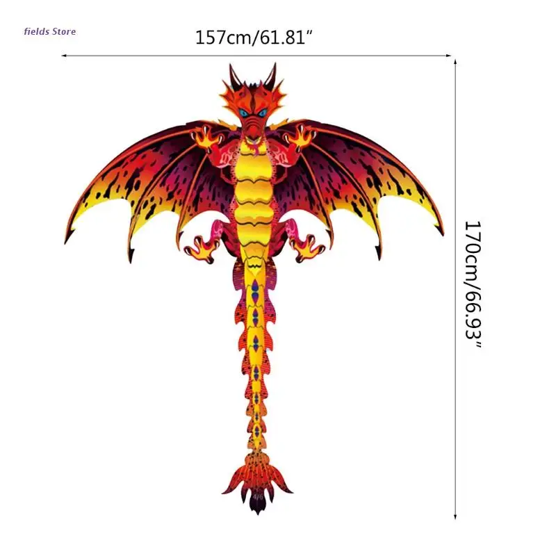 

3D Dinosaur Colorful Kite for Fun Assemble Kite with Long Colorful Tail Party & Outdoor Lightweight Outdoor Sports