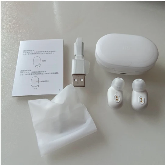 Xiao mi AirDots Youth Bluetooth 5,0 TWS наушники Tap control mi гарнитура с зарядным устройством 6,5 г Handsfree AI control Белый