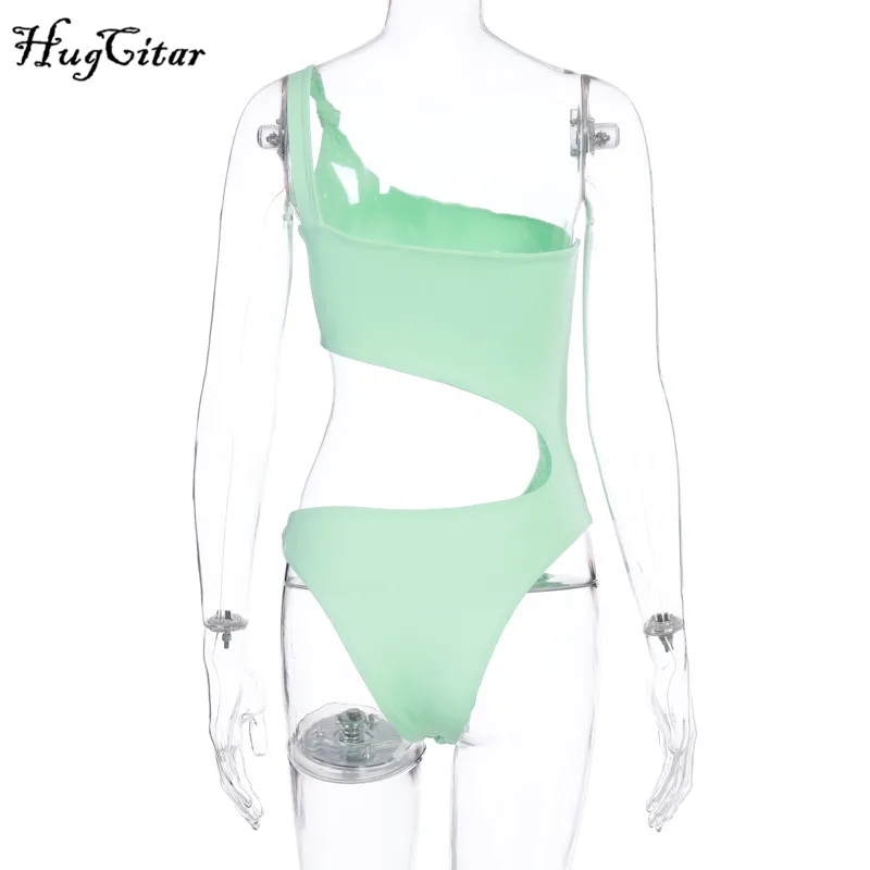 Hugcitar сексуальный боди без рукавов с одним плечом лето 2020 женская мода уличная