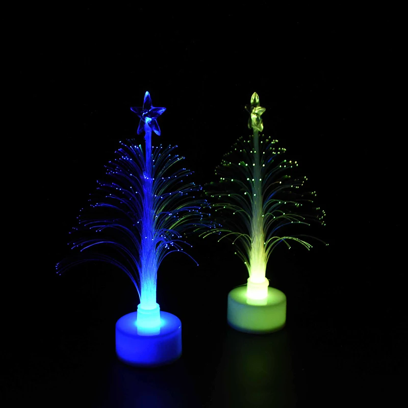 

1Pc Merry christmas Tree night Light-up Optic Led Fiber colorful lampBattery Powered Home Decoration