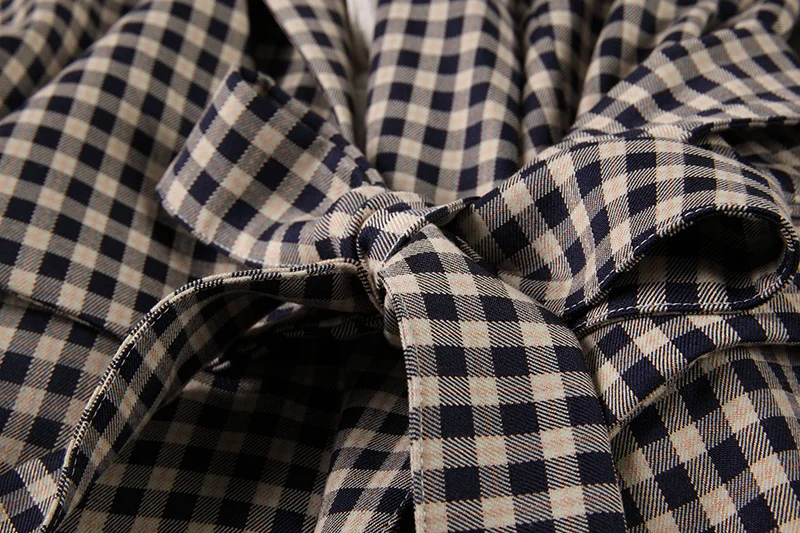

Autumn 2021 Blazer Coat Women's Bow Tie Plaid Suit Coat