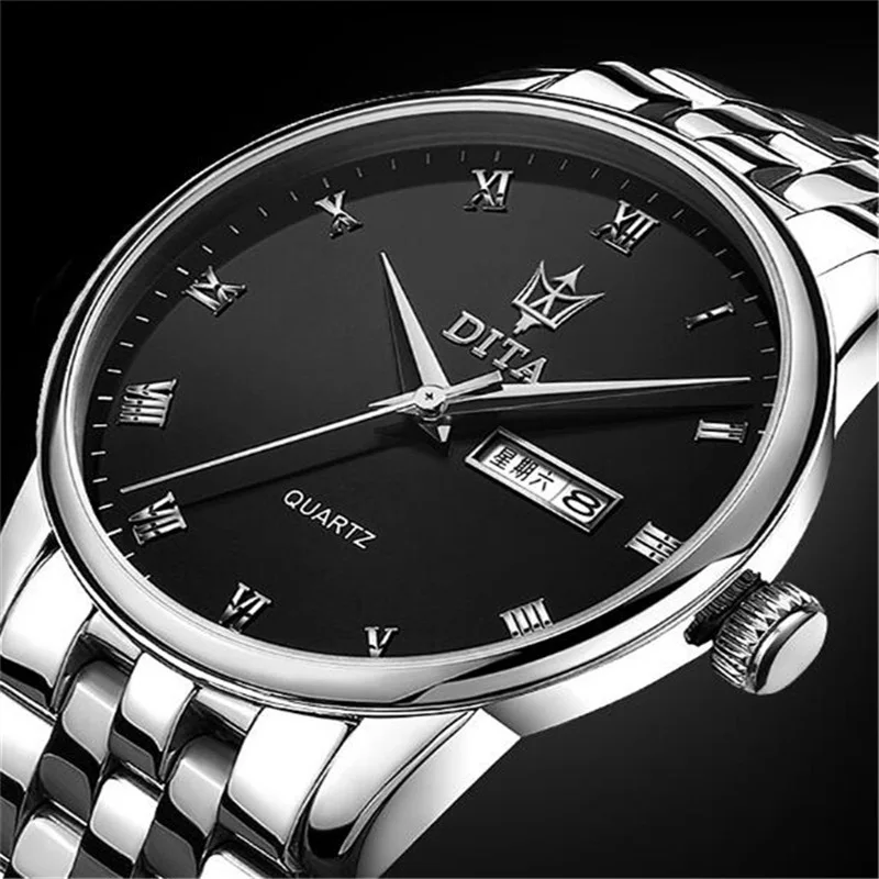 DITA брендовые модные мужские часы повседневные стальные с ремешком Дата Relogio