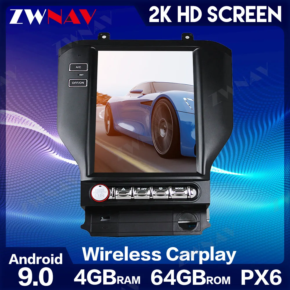 Zwnav PX6 Автомобильный GPS навигатор Tesla радио для Ford Mustang Android мультимедийный плеер