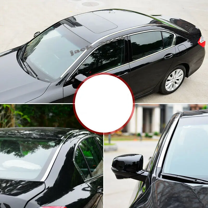 Подходит для 2013 2017 HONDA ACCORD 9TH CHROME крыша обшивки молдинг комплект 4 Двери