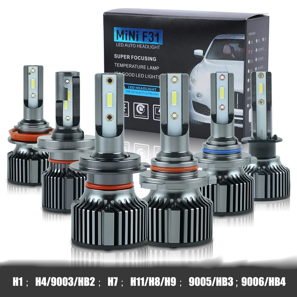 

2pcs Led Headlight Bulbs 360° Rotatable White High/Low Beam 6000LM 6000K H4 9003 HB2 H11 H8 H9 H7 9005 HB3 9006 HB4 H1 Fog Lamp
