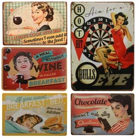 i always cook with wine vintage home decor tin sign 8x12 garagehouse wall decor metal plate metal sign retro metal poster