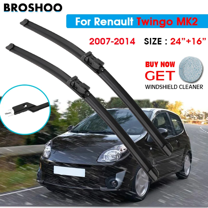 

Щетка стеклоочистителя для Renault Twingo MK2 24 "+ 16" 2007-2014 авто ветровое стекло стеклоочистителя окно Подходит Кнопка рычаг
