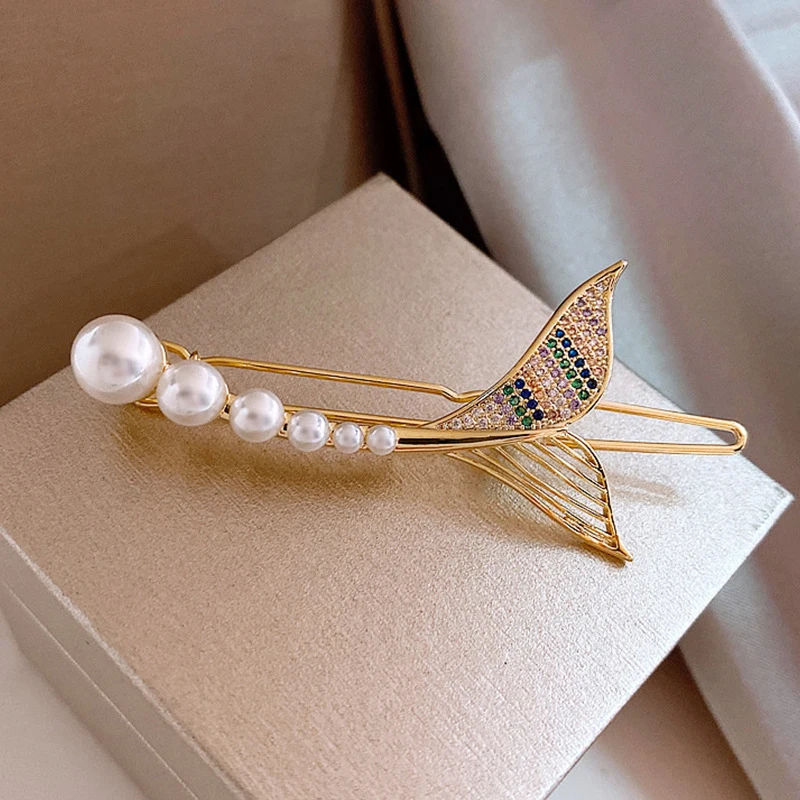 

Nice Fish Tail Diamond Hair Barrettes Clamp Grab Hair Claws Clips For Women Claw